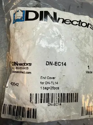 Dinnectors DN-EC14 Terminal Block End Cover Gray Pack of 25 Und (7.3.2)