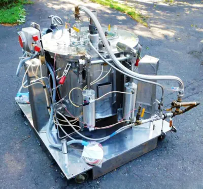 Sanborn 30 x 16 sanitary perforate basket centrifuge, 316L SS.