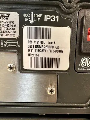 Watson Marlow 520S 056.7131.00U ISS:6 Peristaltic Pump Dr 220RPM (12.4.8)