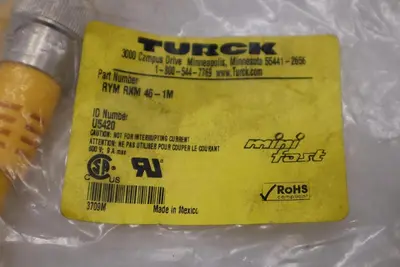 NEW TURCK RYM RKM 46-1M/ U-23083 DOUBLE ENDED CORDSET STOCK H720A