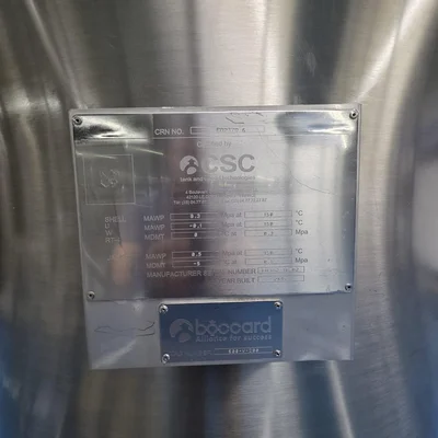BOCCARD High-Precision Stainless Steel Process Vessel (or Reactor) 1000LIT # 7621