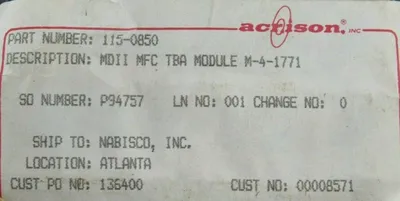 NEW ACRISON M-4-1771 MINI MDII MFC TBA BOARD 115-0850 M41771