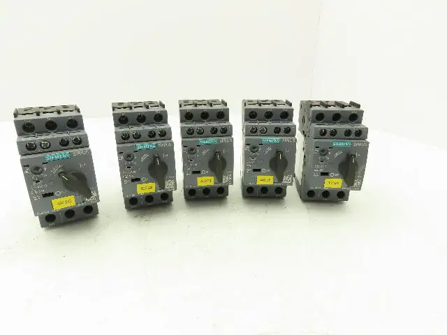 Siemens 3RV2011-1CA10 Manual Motor Starter 1.5HP 3PH 600VAC 2.5A Lot of 5