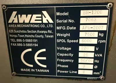 2007 AWEA BM 1200 Vertical Machining Centers CNC | CNC EXCHANGE (8)