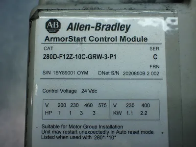 Used ALLENBRADLEY 280DFN10C Starters Ohio US | HGR 24 #864274