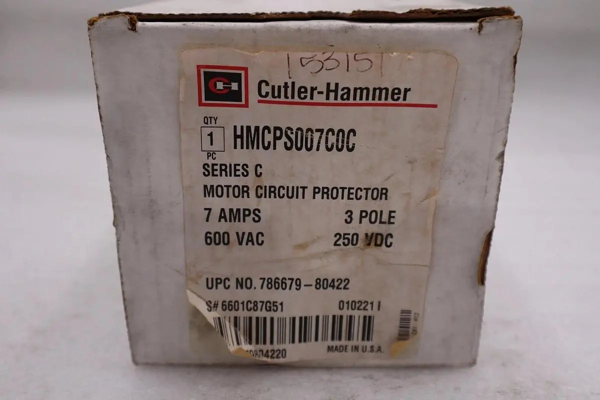 NEW CUTLER-HAMMER HMCPS007C0C BREAKER 3 POLE MOTOR CICUIT PROTECTOR #H459