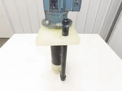 PVC Plastic Chemical Immersion Pump 1"x 3/4"npt .25kw 480V 3PH 14" Intake