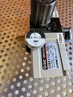 Used SMC EVBA1110-F02  PNEUMATIC BOOSTER REGULATOR / BOOSTER CYLINDER  0.1-1.0 MPA Regulators California US | Equipment Lab #1326926