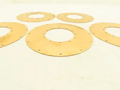 Bronze Valve Diaphragm Plate 7-1/8" OD x 3-1/4" ID  Lot of 5