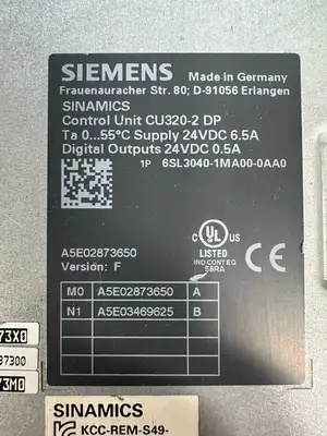 Siemens 6SL3040-1MA00-0AA0 CU320-2 DP SINAMICS 24 V DC 6.5 A (8.4.5)