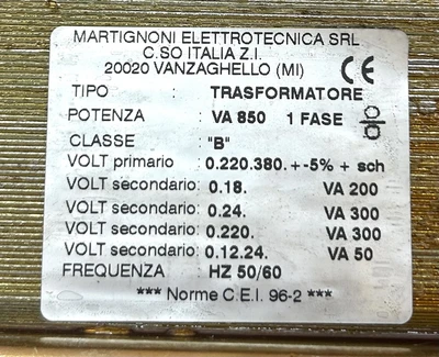 USED MARTIGNONI ELETTROTECNICA SRL 850 VA