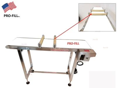 White Belt Conveyor With Rollers