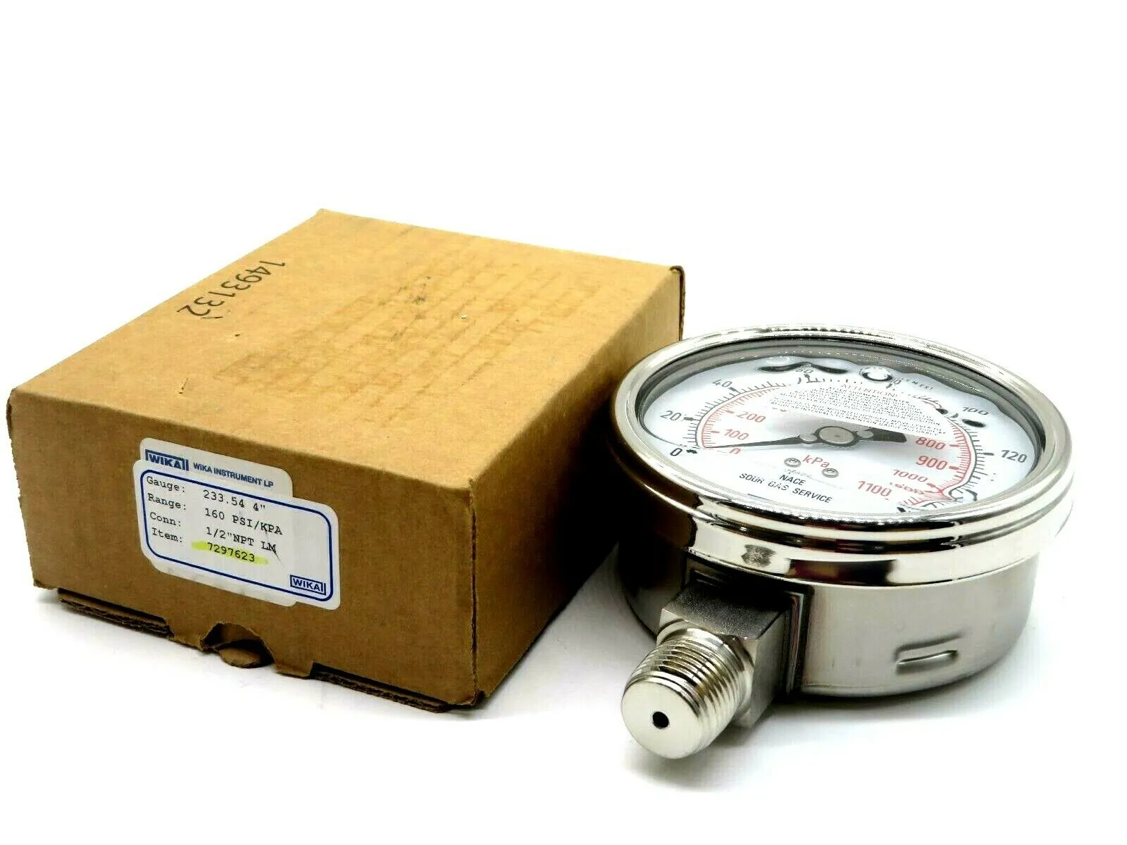 NEW WIKA INSTRUMENT 233.54 4" PRESSURE GAUGE 7297623 23354