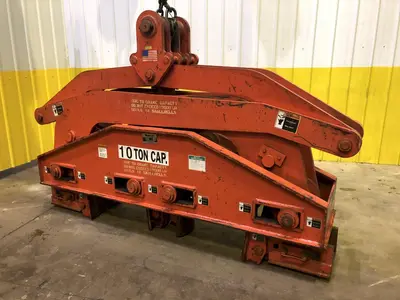 20,000 LB 10 TON BUSHMAN  MODEL #6107 DOUBLE RIM VERTICAL COIL LIFTING TONG SCISSOR TYPE COIL LIFT, NEW 2007: STOCK #15814