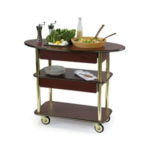 Geneva Oval Dessert Cart w/ Multi-Tiered Design - Mahogany (37307)