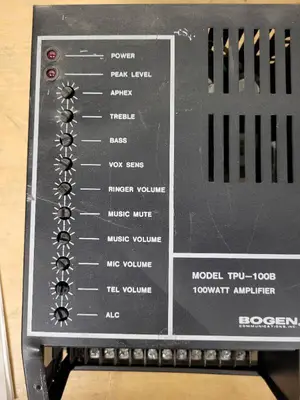 Bogen TPU-100B Telephone Paging 100W Amplifier with Manual
