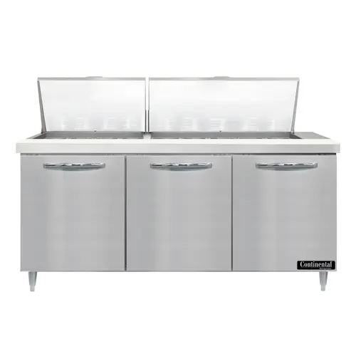 Continental D72N27M 72" Designer Line Sandwich/salad Prep Table W/ Refrigerated Base, 115v