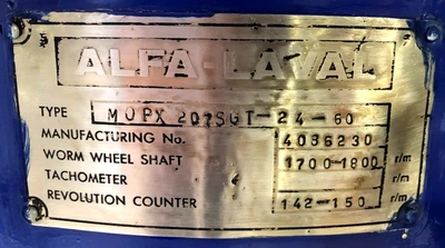 (4) Alfa-Laval MOPX 207 SGT-24-60 oil purifier skids, SS.