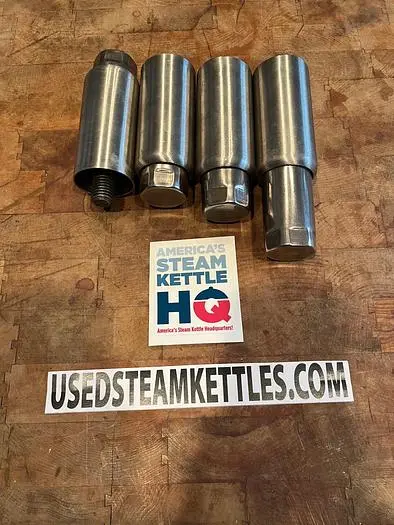 STAINLESS STEEL CLAD ADJUSTABLE HEIGHT H.D. EQUIPMENT LEGS, ENABLE 5" -to- 6-7/8" HEIGHT APPLICATIONS  w/ 5/8" DIAMETER STUD.