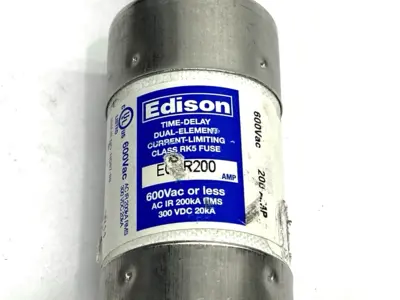 USED EDISON TIME-DELAY DUAL ELEMENT FUSE CLASS RK5 600VAC 200A