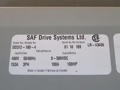 Used SAF DD312-180-4 Variable Speed Drives Texas US | Aucto #1308377