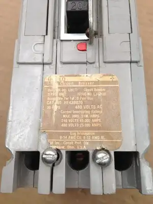 Gould HE43B020 3 Pole 20A Circuit Breaker 480VAC