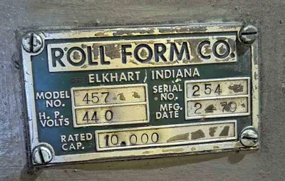 USED 1979 ROLL FORM CO. 457