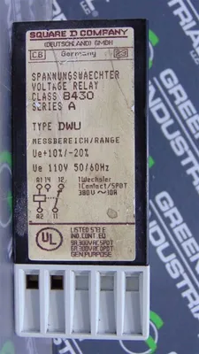 Square D 8430 DWU Voltage Relay Series A Used