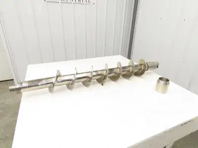 Stainless Steel Screw Feed Auger Food Grade 6-9/16" OD 50-1/2"L Custom