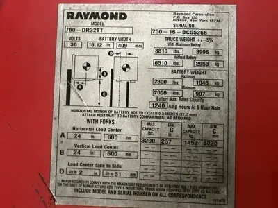 Used 2016 RAYMOND 750DR32TT Misc Forklifts Illinois US | Somerset Equipment Sales #1542805