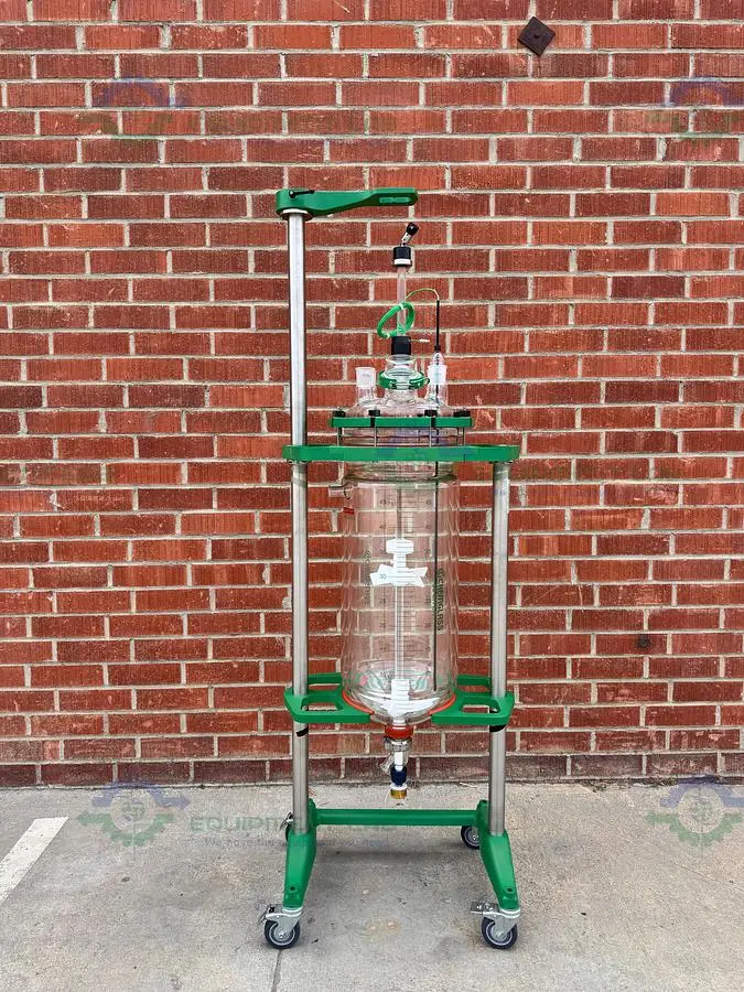 New | in-Stock CHEMGLASS 50 LITER JACKETED GLASS REACTOR W/ ZERO DEAD SPACE DRAIN VALVE MFG 20 Reactors California US | Equipment Lab #1266141