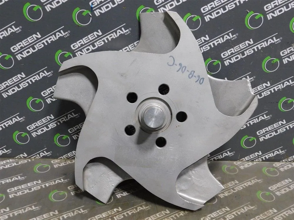 Flowserve 366649AA-CD4M Impeller 5 Vane 10 in OD 4 in W 3.125 in Outlet Dia Used