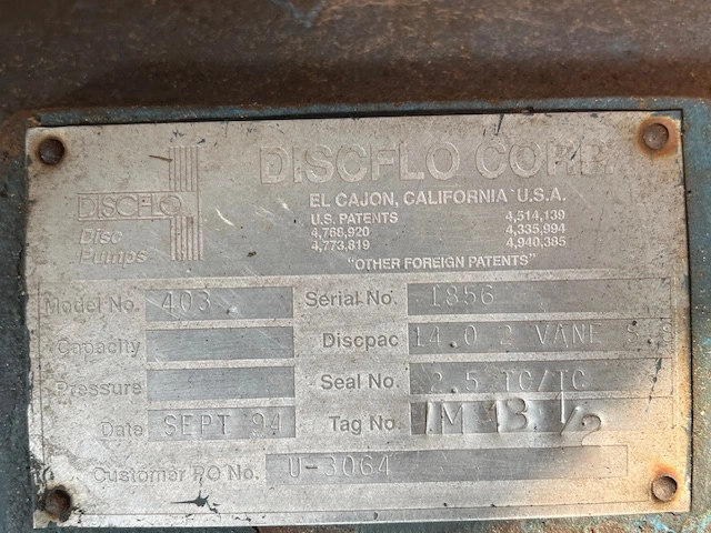 Used DiscFlo 403 Pumps Minnesota US | Peak Machinery, Inc. #285318