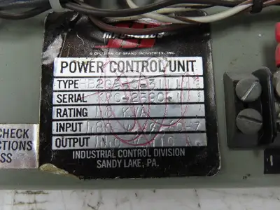 Spang HB2G5-C-3111 Power Control Center 18kva 480V 1Ph Amplifier SCR Unit