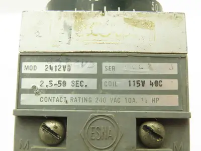TE Connectivity 2412VD Overcurrent Time Delay Relay 1/4 Hp 240VAC 10A 2.5-50 Sec