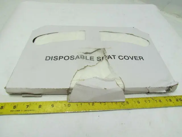 Tough Guy 2VEX6A 5000 pcs 1/2 Fold Disposable White Toilet Seat Cover