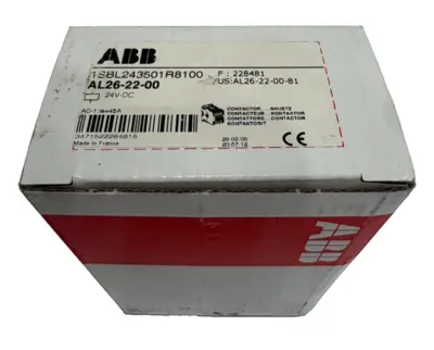 NEW ABB 1SBL243501R8100 CONTACTOR AL26-22-00 24VDC