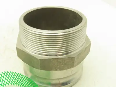PT Coupling 40-F Camlock 4" Stainless Cam & Groove Adapter x Male NPT