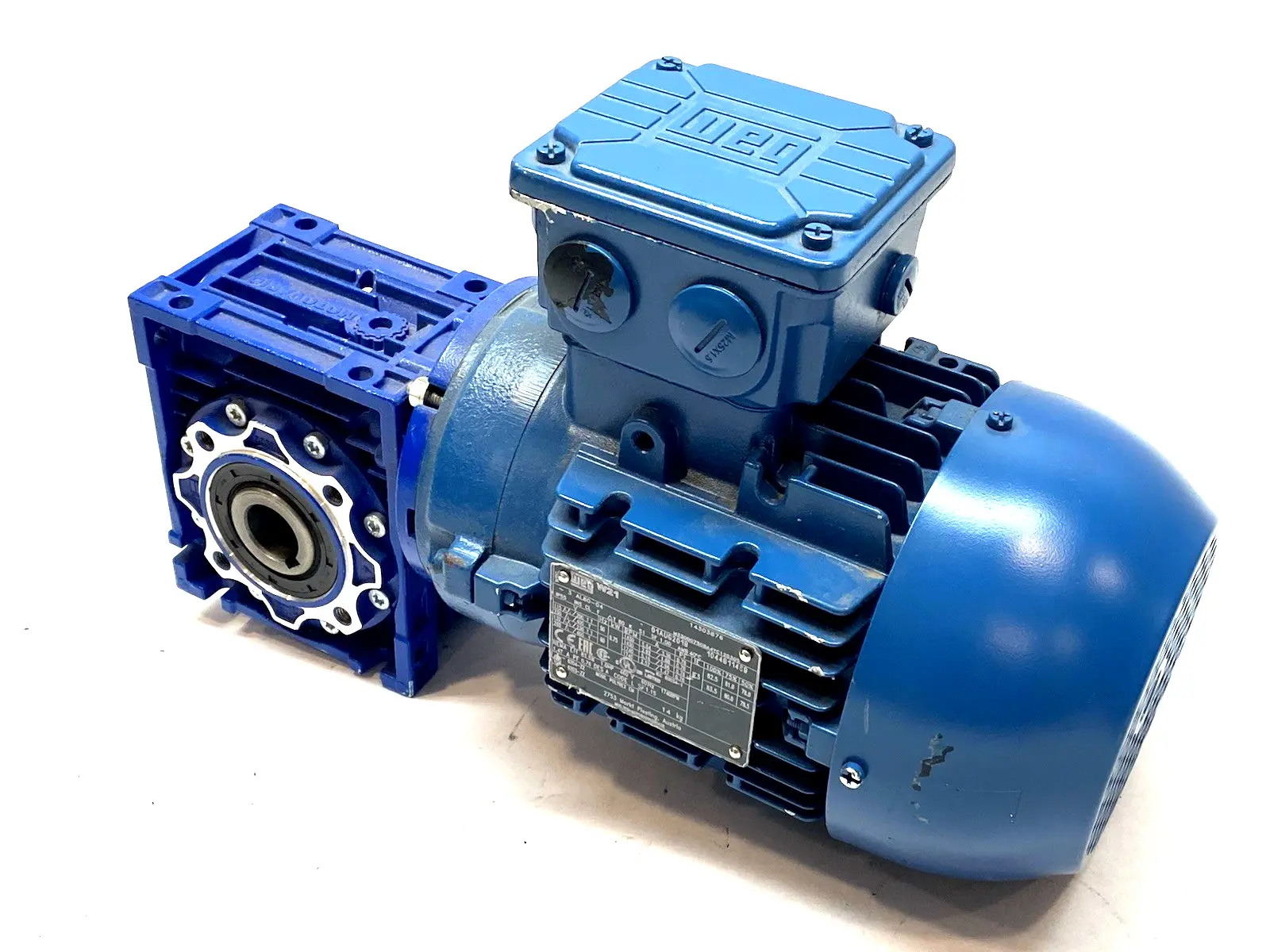 Used WEG Motor w/ Motovario NMRV050 Worm Gearbox 0.75kW 72RPM Gearmotors Michigan US | Maverick Industrial Sales #1395922