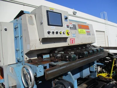 Aizawa #ARS-312, Auto Shear Cutting & Piling Line, 1/8" x 49" shear, 52.6 FPM, 150 SPM, cnc Back Gauge, magnetic feeder, roller & lifter, conveyors