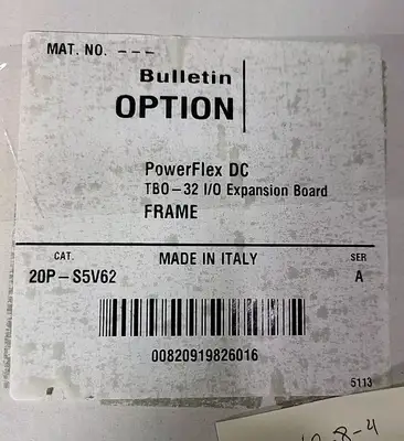 ALLEN-BRADLEY 20P-S5V62 SER. A Power Flex DC TBO-32 I/O Loc3B40