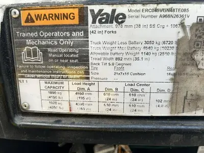 Used 2021 YALE ERC045VG Misc Forklifts Illinois US | Somerset Equipment Sales #1542813