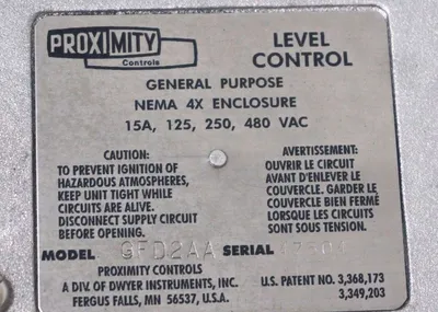 NEW PROXIMITY CONTROLS GFD2AA LEVEL CONTROL