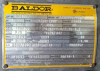 Motor, DC, Baldor, 30 HP