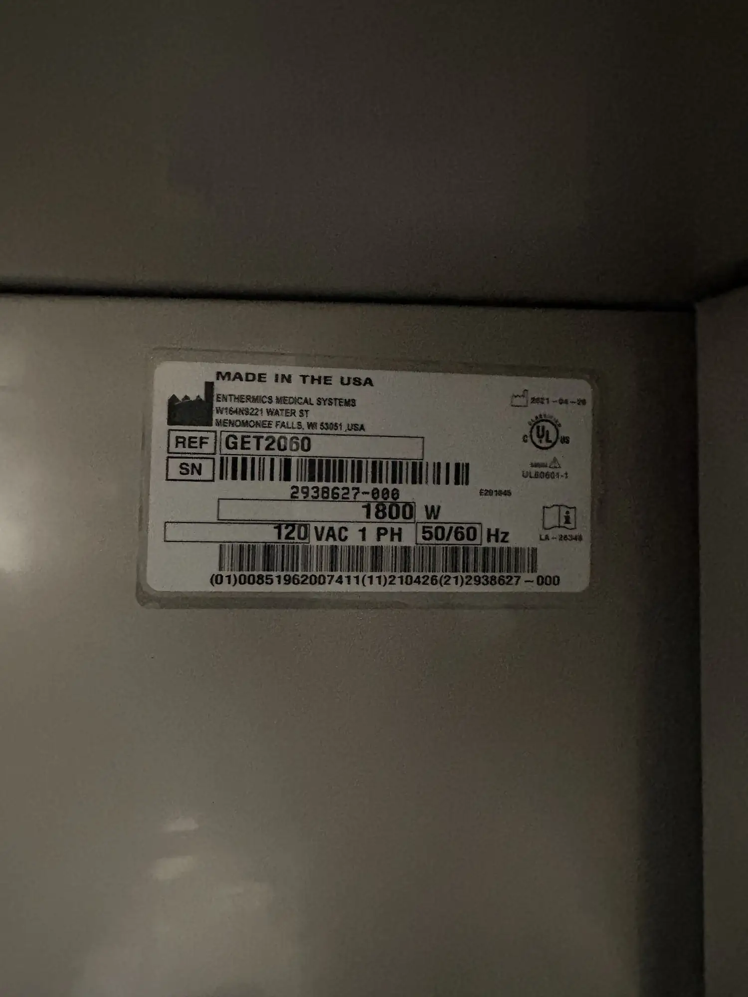 Used Enthermics Medical Systems GET2060 Heating Cabinets Texas US | PT Medical Technologies #1458723