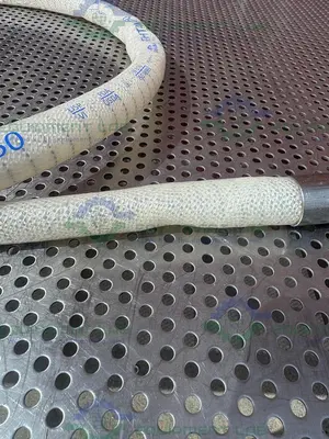 USED SANI TECH STHT-W-0750 96" SILICONE HOSE W/ 3/4" SANITARY FITTING