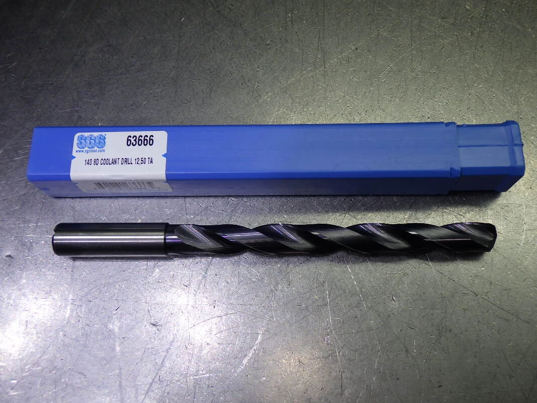 SGS 12.5mm Coolant Thru 8xD Carbide Drill 14mm Shank 63666 (LOC3505)