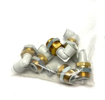 USED SMC PUSH-TO-CONNECT BULKHEAD MALE ELBOW FITTING 12MM