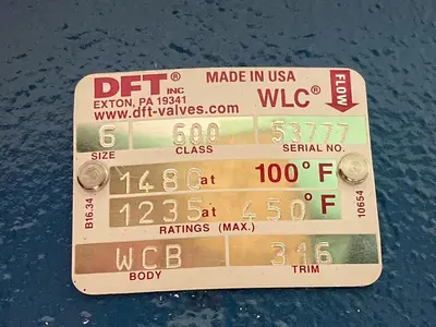 Used DFT 600 CLASS Pump & Valve Parts Ohio US | Surplus Asset Holdings #1226395