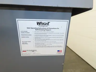 Wright 15055-GRY 1-1/2 YD Self Dumping Hopper 4000lbs Trash Recycle 10 Gauge Bin